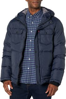 Куртка мужская Levis Men Heavyweight Mid-Length Hooded Military Puffer Jacket синяя 2XL Levis®