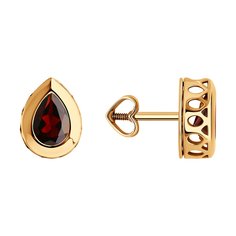 Серьги из красного золота SOKOLOV 728814, гранат