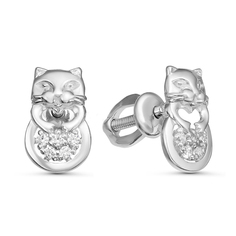Серьги из серебра Golden Eagle С-3331-Р, фианит