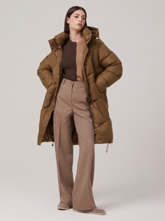 Пуховик-пальто женский Eleganzza 1241123012 коричневый 42 RU