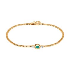 Браслет из красного золота с бриллиантом/изумрудом р. 17 SOKOLOV Diamonds 3050038