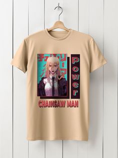 Футболка унисекс HYPNOTICA Аниме Chainsaw Man - 1170 бежевая 3XS
