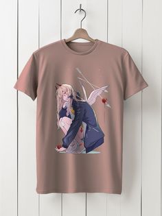 Футболка унисекс HYPNOTICA Аниме Chainsaw Man - 1166 розовая 3XL
