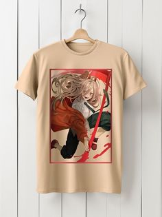 Футболка унисекс HYPNOTICA Аниме Chainsaw Man - 1168 бежевая 3XS