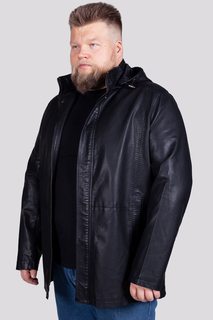 Кожаная куртка мужская ORO 1613 черная 58 RU