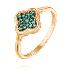 Кольцо из красного золота р. 16 ADAMAS 14041126/01-А50Ч-543, изумруд АДАМАС