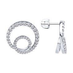 Серьги из серебра SOKOLOV 94026885, фианит
