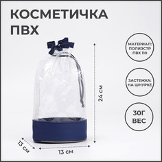 Косметичка женская NoBrand 6100806 синяя, 24х13х13 см