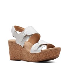 Босоножки женские Clarks Rose Lane белые 41.5 EU