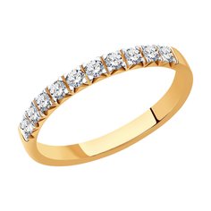 Кольцо обручальное из красного золота р. 16 SOKOLOV Diamonds 1012272, бриллиант