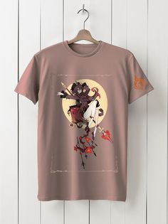 Футболка унисекс HYPNOTICA Игра Genshin Impact - 8 розовая 2XL