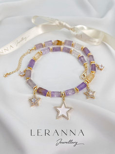 Колье из бижутерного сплава 40+5 см LERANNA Jewellery 605002, аметист