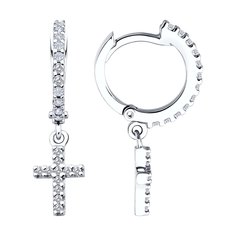 Серьги из серебра SOKOLOV 94026865, фианит