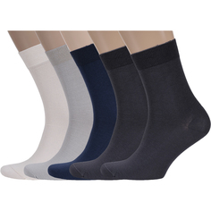 Комплект носков мужских Rusocks 5-М-1134 бежевый; серый; синий 25, 5 пар