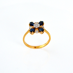 Кольцо из красного золота р. 17,5 Golden Eagle 1201Р045179, сапфир/бриллиант