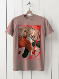 Футболка унисекс HYPNOTICA Аниме Chainsaw Man - 1168 розовая S