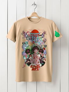Футболка унисекс HYPNOTICA Mob Psycho 100 -14 бежевая 3XS