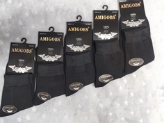 Комплект носков мужских AMIGOBS Socks черных 40-46, 5 пар