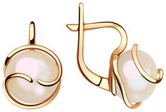 Серьги из красного золота Golden Eagle 25500423.0.b.000, жемчуг искусственный