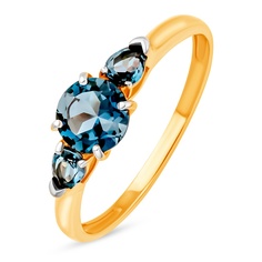 Кольцо из красного золота, р. 18,5 585Gold 201011831, топаз