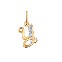 Подвеска из золота Golden Eagle 5782 "У", фианит