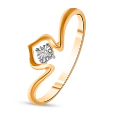 Кольцо из красного золота с бриллиантом р. 17 585Gold 101014966