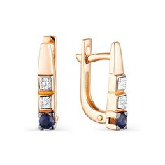 Серьги из красного золота Golden Eagle 23742-102, сапфир