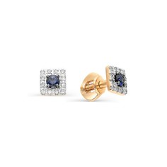 Серьги из красного золота Golden Eagle 22284-102, сапфир/бриллиант