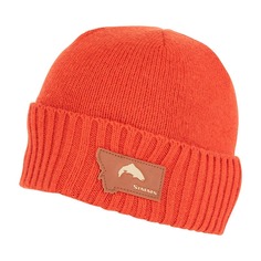 Шапка бини мужская Simms Big Sky Wool Beanie orange, one size