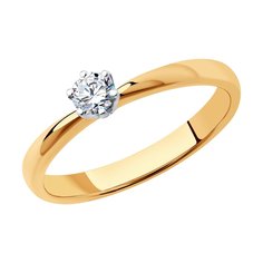 Кольцо помолвочное из комбинированного золота р. 18,5 SOKOLOV Diamonds 1012128, бриллиант