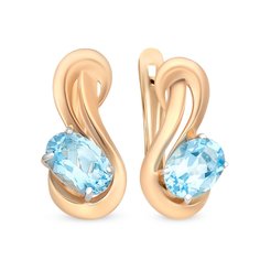 Серьги из красного золота 585Gold 202007234, топаз