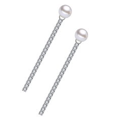 Серьги из бижутерного сплава Ice&High Collection MS333668, жемчуг искусственный/хрусталь