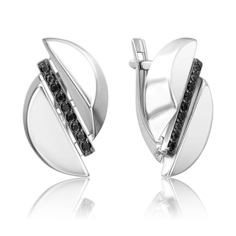Серьги из серебра PLATINA jewelry 02-5081, фианит