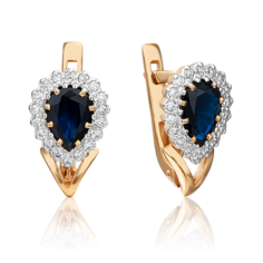 Серьги из золота PLATINA jewelry 02-0189, сапфир