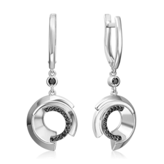 Серьги подвески из серебра PLATINA jewelry 02-5083, фианит