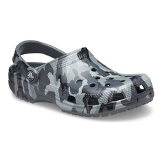 Шлепанцы унисекс Crocs Classic Printed Camo Clog 206454-0IE серые 46-47 EU