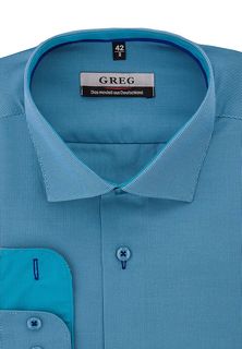 Рубашка мужская Greg 211/139/103/Z/1 бирюзовая 38