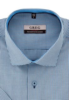 Рубашка мужская Greg 234/109/37/KZS/1 бирюзовая 38