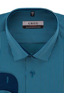 Рубашка мужская Greg 241/139/120/Z/1 бирюзовая 39