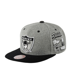 Бейсболка Mitchell & Ness HHSS4787-ORAYYPPPGREY Oakland Raiders NFL серая/черная, one size