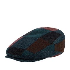 Кепка коппола унисекс Stetson 6380908 DRIVER CAP PATCHWORK синяя / коричневая, р. 57