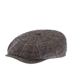 Кепка восьмиклинка унисекс Stetson 6840404 HATTERAS WOOL коричневая / серая, р. 62