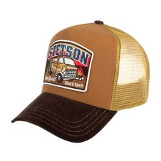 Бейсболка унисекс Stetson 7751186 TRUCKER CAP CAMPER бежевая / черная, one size