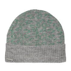 Шапка бини женская Seeberger 18326-0 TURN-UP BEANIE серая / мятная, one size