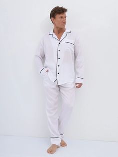 Пижама мужская Малиновые Сны TENMW белая 50 RU