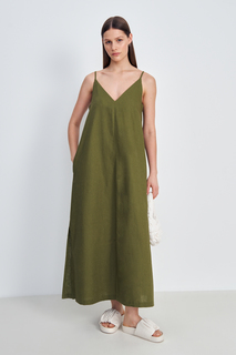 Платье женское Finn Flare FSD110203 зеленое 2XL