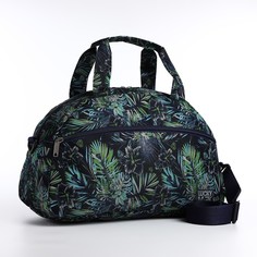 Дорожная сумка унисекс Lucky Mark Растения синяя, 42x20x26 см