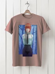 Футболка унисекс HYPNOTICA Аниме Chainsaw Man - 1163 розовая 3XL