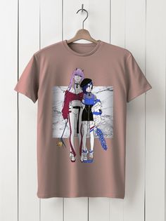 Футболка унисекс HYPNOTICA Аниме the DARLING in the FRANXX -1174 розовая 2XL