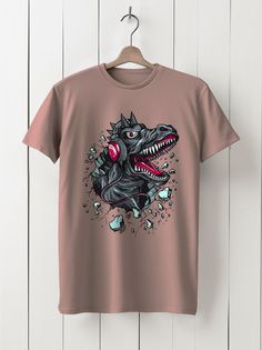 Футболка унисекс HYPNOTICA Динозавр - 942 розовая 3XL